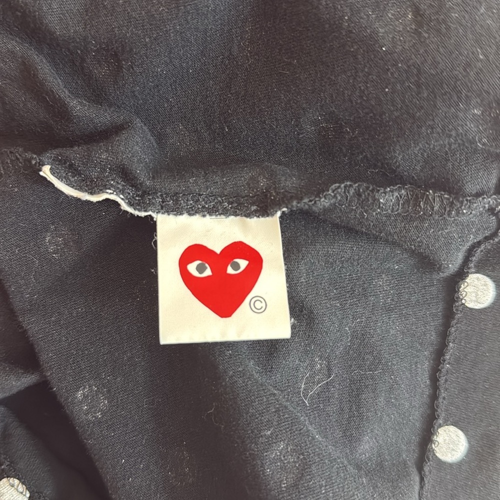 Comme des Garcons Black Shirt with White Polka Dots Size Medium - Picture 7 of 11